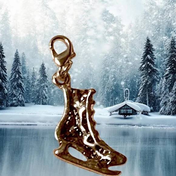 Ice Skate Enamel Lobster clasp Zipper pull, purse shoe charm - Picture 5 of 5